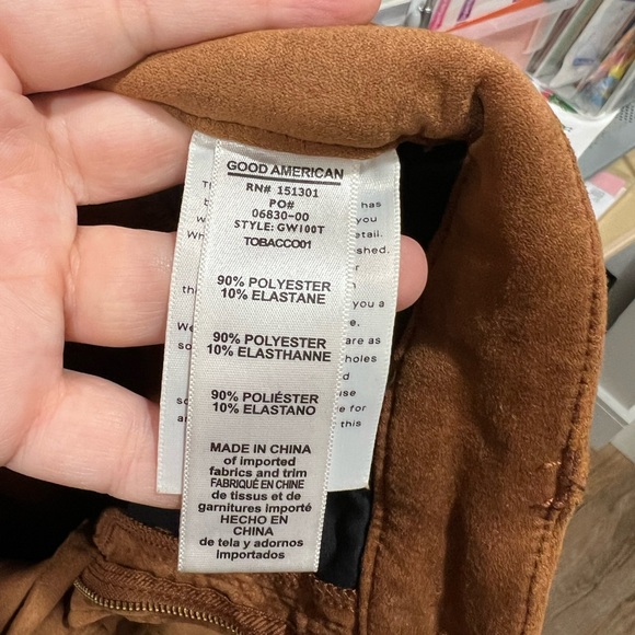 Good American Rust Brown Suede Skinny Pants - Picture 6 of 6